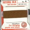 2 Meters of #4 Brown Griffin Silk Cord with Fixed Needle